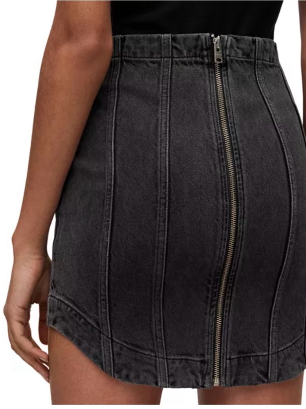 All Saints Denim Mini Skirt Set - Charcoal - Size 4 - Picture 3 of 10